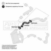 First Line Intercooler Turbo Charge Air Hose Front fits Audi A4 B5 1995-2001 1.9