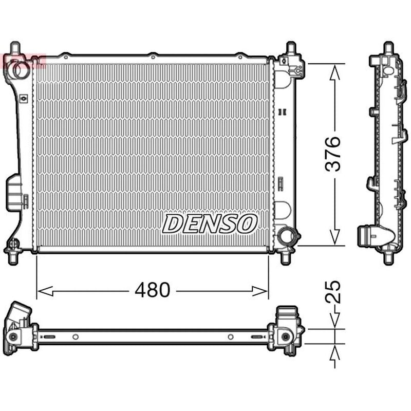 Denso Engine Radiator fits Hyundai I20 I 2008-2015 1.4 1.6
