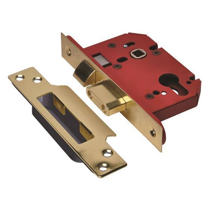 Union StrongBOLT 22EU EUS-PB-3.0 Euro Sashlock Plated Brass 81mm 3in UNION - Dynamic Drive