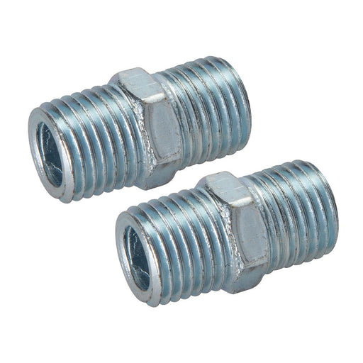Silverline Air Line Equal Union Connector 2pk 1/4" BSPT Silverline - Dynamic Drive