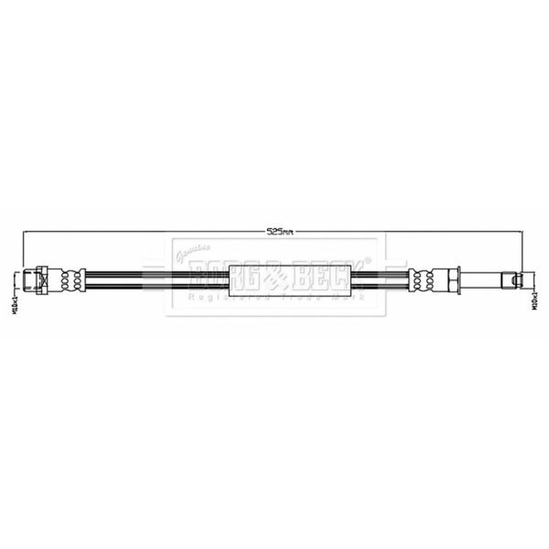 Borg & Beck Brake Hydraulic Hose Line Rear Right BBH8760