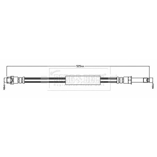 Borg & Beck Brake Hydraulic Hose Line Rear Right BBH8760