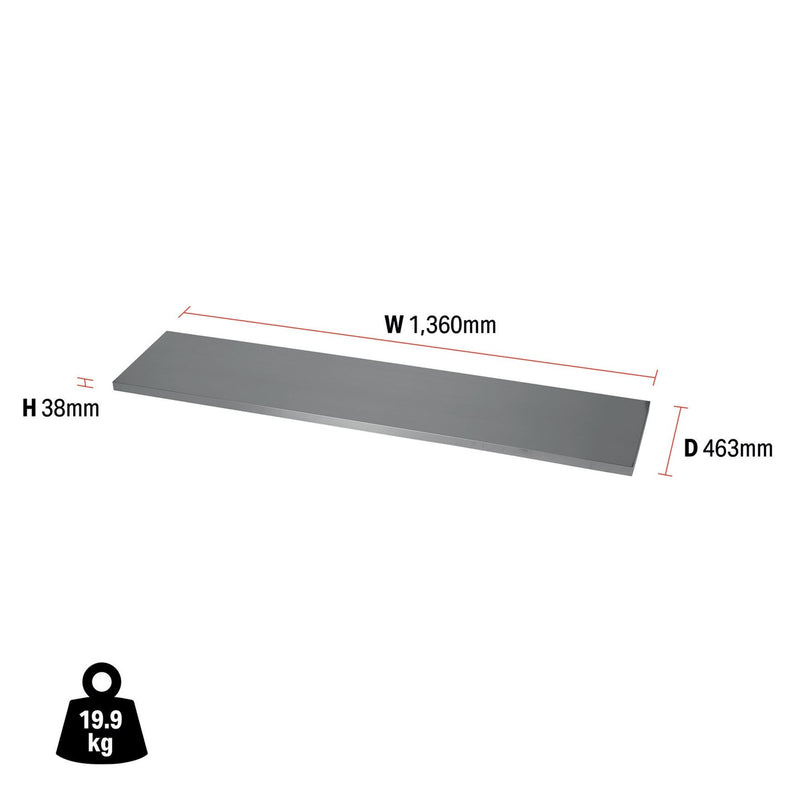 Draper BUNKER Modular Stainless Steel Worktop, 1360mm 33172 Draper - Dynamic Drive