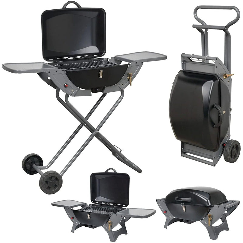 Folding Gas Barbecue Combo Bbq Trolley Portable Camping Table Top Stove V739 Crusader - Dynamic Drive