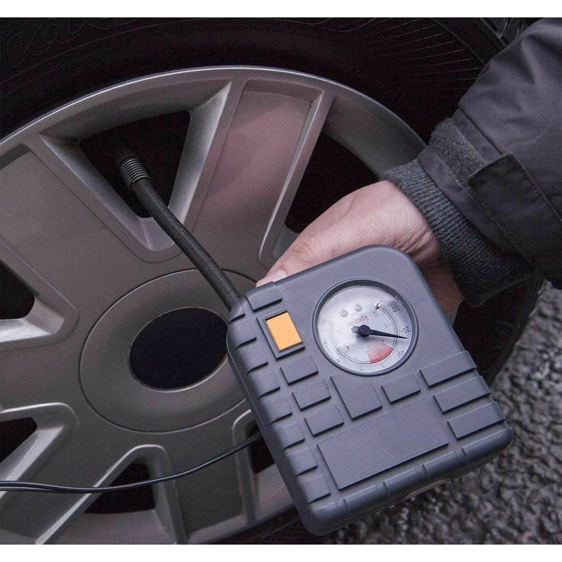 AA 12V Car Tyre Air Compressor Inflator LED Pump Pressure Gauge Cigarette Socket AA - Dynamic Drive