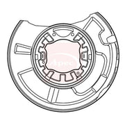 Apec Brake Disc Splash Guard Rear Right ASG1017