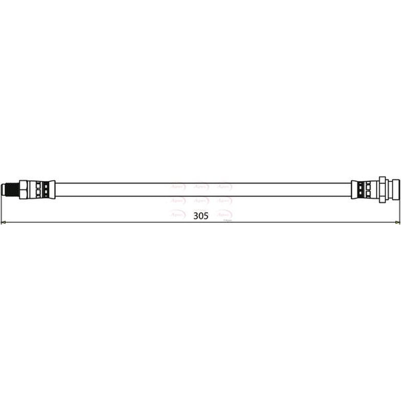 Apec Brake Hydraulic Hose Line Rear fits Citroën C-Crosser 2007-2012 2.2 2.4
