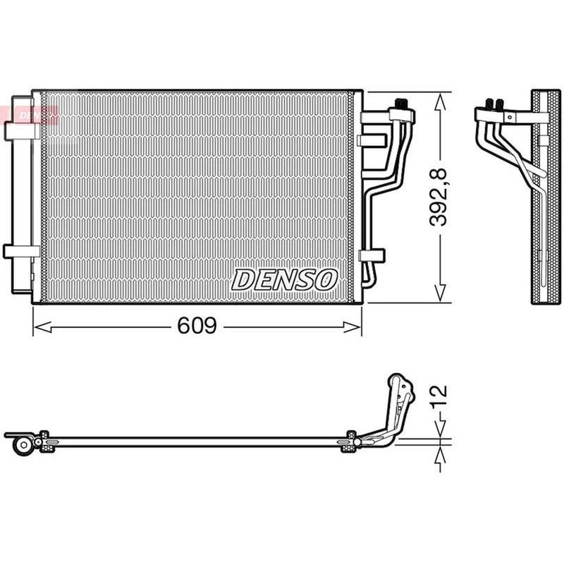 Denso Air Conditioning Condenser fits Hyundai Elantra IV 2005-2011 1.6