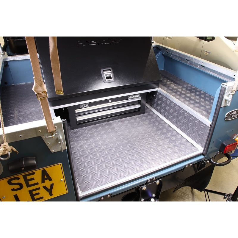 Sealey Vinyl Floor Tile Peel & Stick Backing-Silver Treadplate Pk16 FT1S Sealey  - Dynamic Drive