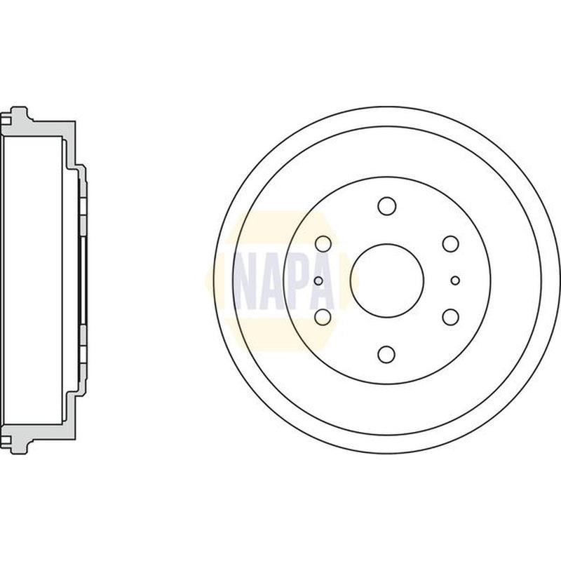 NAPA Brake Drum Assembly Rear fits Toyota Hiace IV 1989-2012 2.4 2.5 2.7