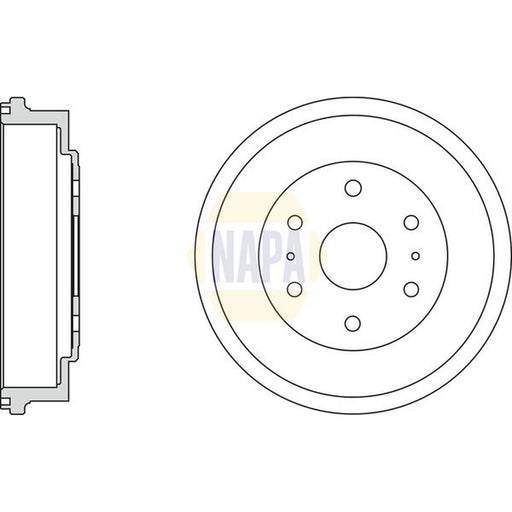 NAPA Brake Drum Assembly Rear fits Toyota Hiace IV 1989-2012 2.4 2.5 2.7