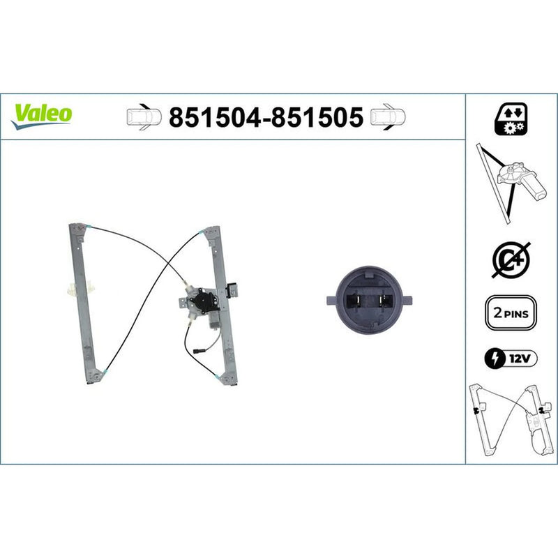 Valeo Electric Window Regulator Lifter Left Front 851504