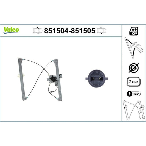 Valeo Electric Window Regulator Lifter Right Front 851505
