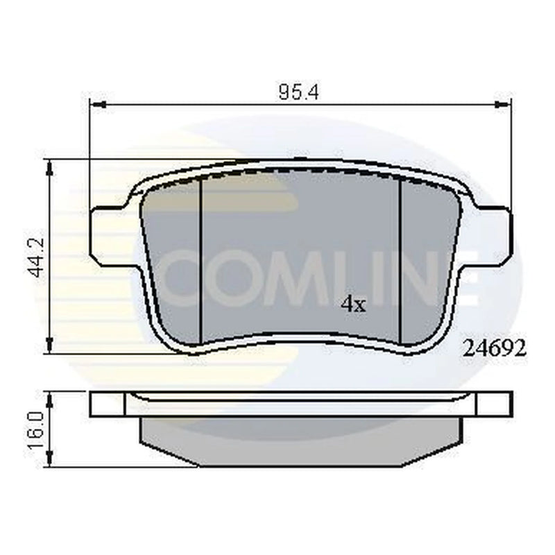 Comline 4 x Rear Brake Pad Set fits Mercedes-Benz Citan Dualiner 2012-2021