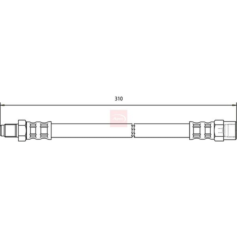 Apec Brake Hydraulic Hose Line Rear fits Alfa Romeo Alfasud 1972-1984