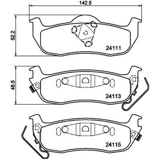 Mintex Rear Brake Pad Set fits Nissan Navara NP300 2005-2007 2.5