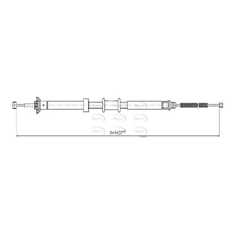 Apec Handbrake Cable Right Rear fits Fiat Panda 2012 on 0.9 1.2 1.3