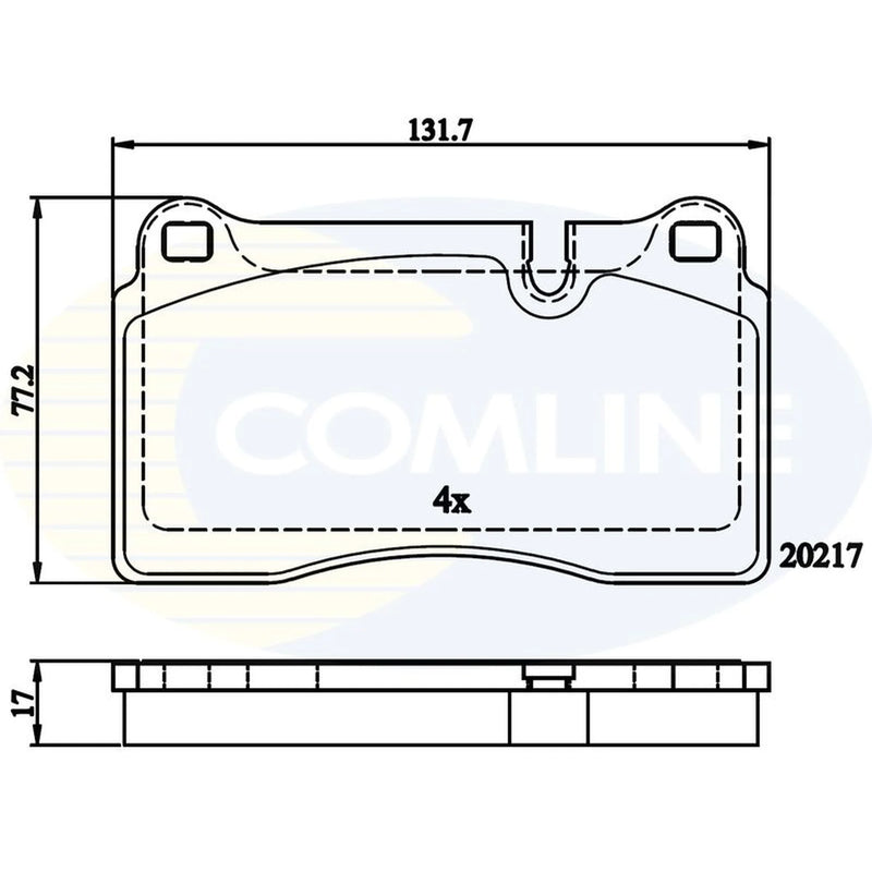 Comline 4 x Front Brake Pad Set fits Land Rover Range Rover 2005-2012 3.6 4.2