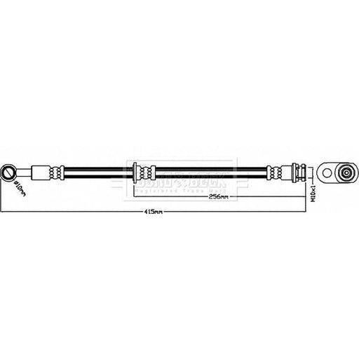 Borg & Beck Brake Hydraulic Hose Line Front Right BBH8428