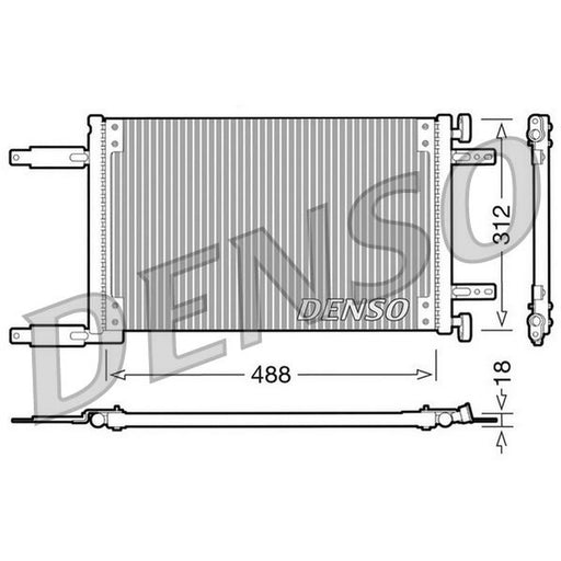 Denso Air Conditioning Condenser fits Fiat Doblo 2001-2002 1.2 1.6 1.9