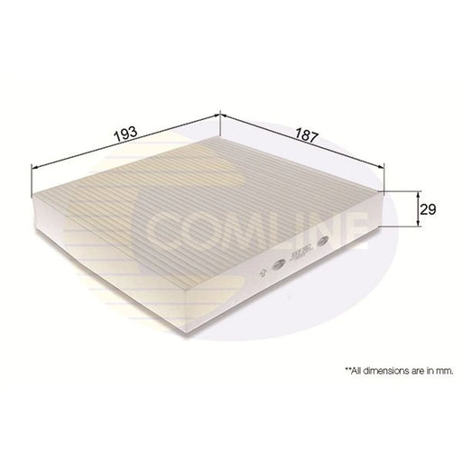 Comline Cabin Air Filter (Pollen Filter) fits Abarth 500 / 595 / 695 2008 on 1.4
