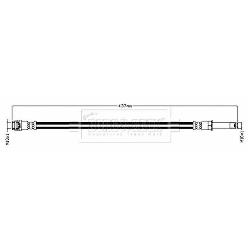 Borg & Beck Brake Hydraulic Hose Line Front Ri BBH7494