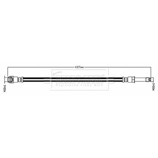 Borg & Beck Brake Hydraulic Hose Line Front Ri BBH7494