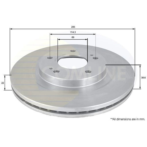 Comline 2 x Brake Discs fits Mitsubishi Shogun Pinin I 1999-2007 1.8 2.0