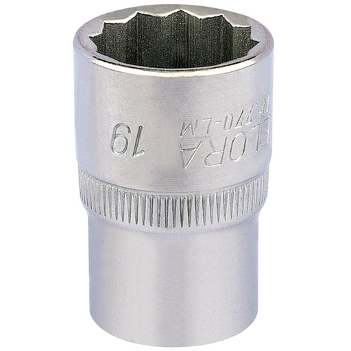 Draper Elora Bi-Hexagon Socket, 1/2" Sq. Dr., 19mm 24640 Draper - Dynamic Drive