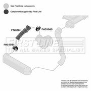 First Line Intercooler Turbo Charge Air Hose fits BMW 5 2005-2010