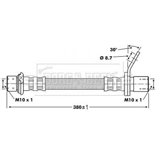 Borg & Beck Brake Hydraulic Hose Line Rear Right BBH6751