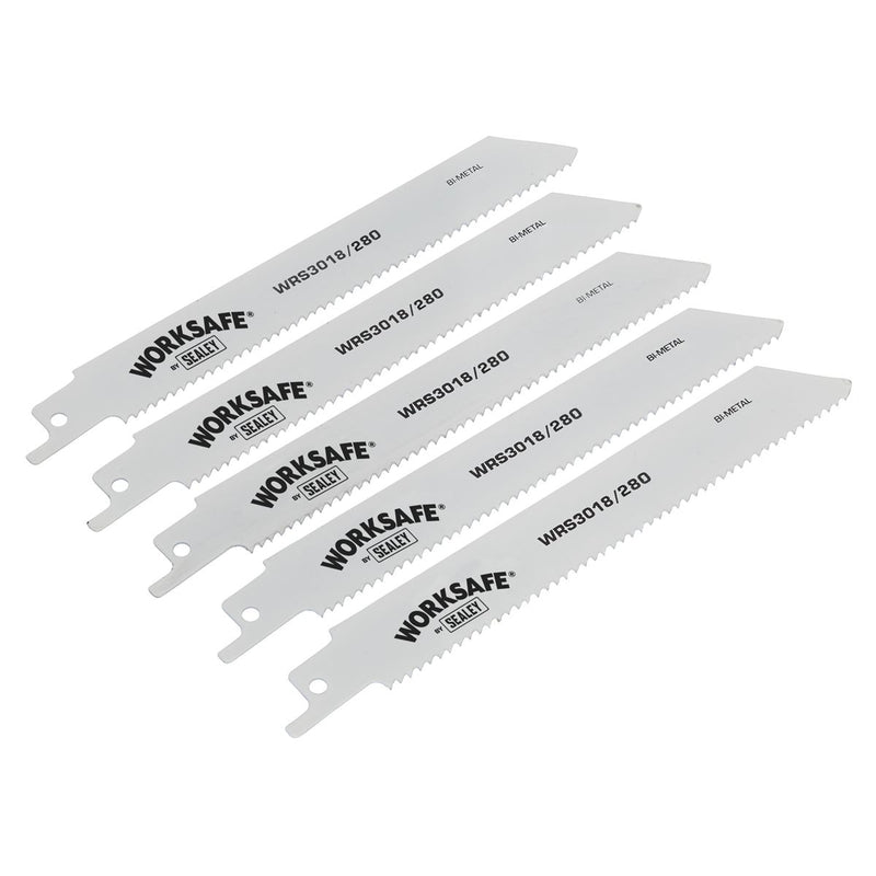 Sealey Reciprocating Saw Blade 280mm 10tpi Pack of 5 WRS3018/280 Sealey - Dynamic Drive