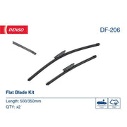 Denso Front & Rear Wiper Blade Set fits Renault Twingo III 2014-2024 0.9 1.0