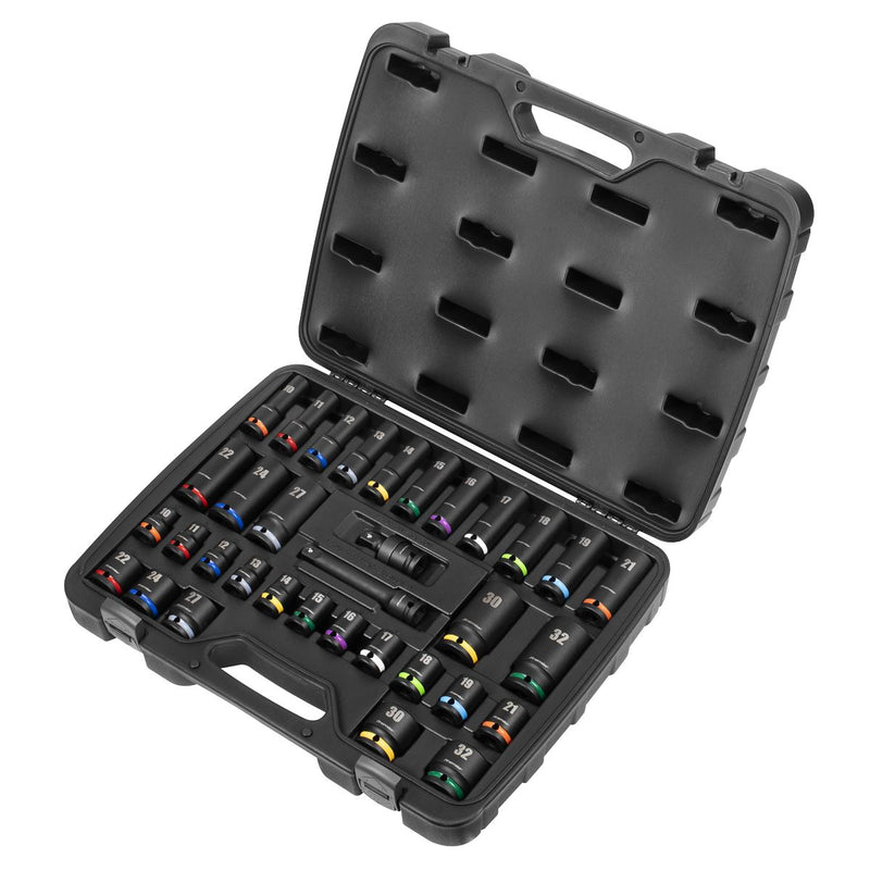Sealey Premier Premier Impact Socket Set 1/2"Sq Drive 34pc AK5635M Sealey Premier - Dynamic Drive