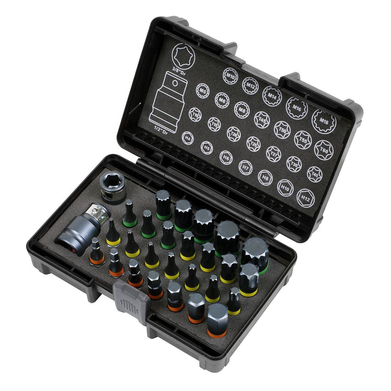 Sealey TRX-Star*/Hex/Spline Bit Set Impact 28pc 3/8" & 1/2"Sq Drive AK21902 Sealey - Dynamic Drive