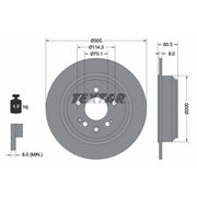 Textar 2 x Solid Rear Brake Discs 92195100-x2