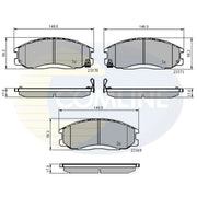 Comline Front & Rear Brake Discs & Pads fits Hyundai Xg 1998-2005