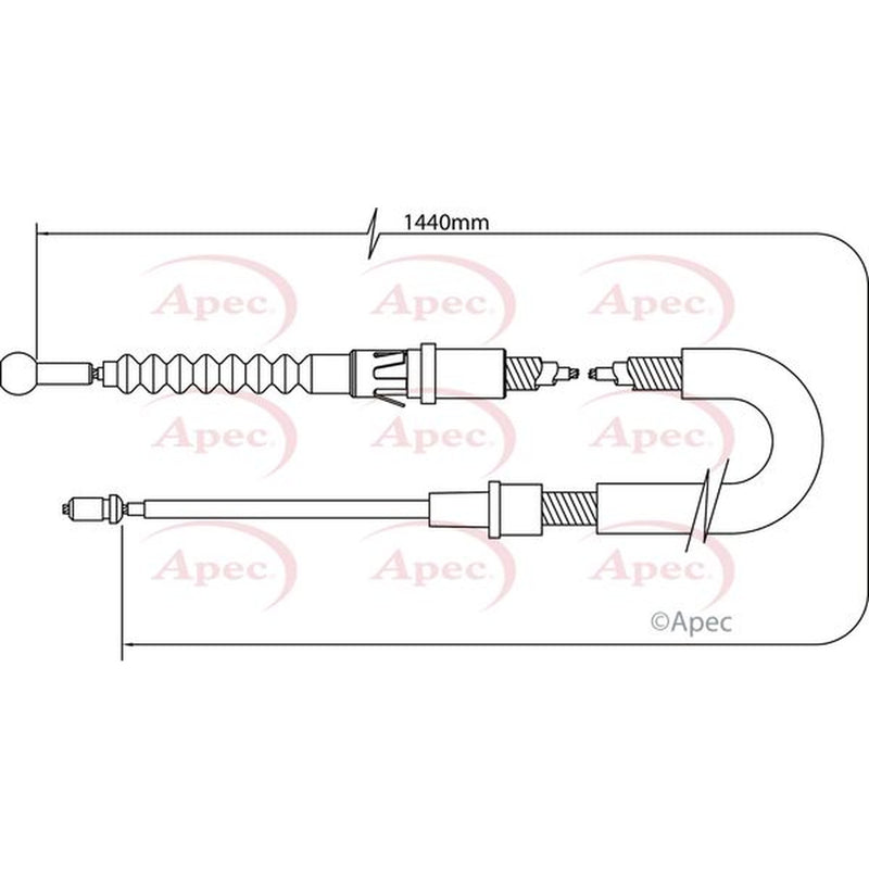 Apec Handbrake Cable Left Rear fits Seat Altea 2004-2015 1.2 1.4 1.6 1.9 2.0