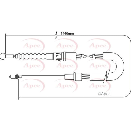 Apec Handbrake Cable Right Rear CAB1397
