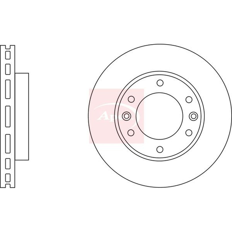 Apec 2 x Vented Brake Discs fits Kia Sedona 2006-2015 2.2 2.7 2.9