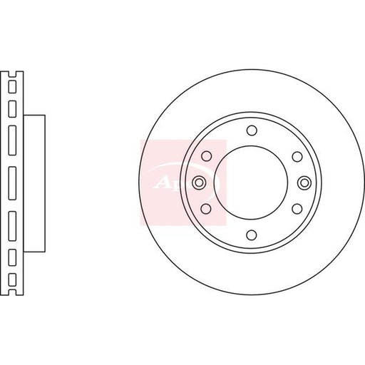 Apec 2 x Vented Brake Discs fits Kia Sedona 2006-2015 2.2 2.7 2.9