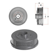 Juratek Brake Drum Assembly Rear JDR080