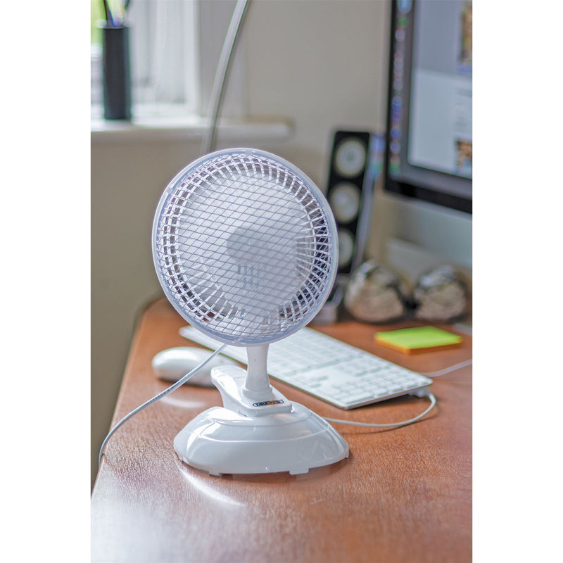 Draper 230V Clip-On Desk Fan, 6"/150mm, 15W 08710 Draper - Dynamic Drive