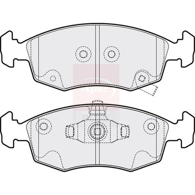 Apec Front Brake Pad Set fits Chrysler Ypsilon 2011-2021 0.9 1.2 1.3