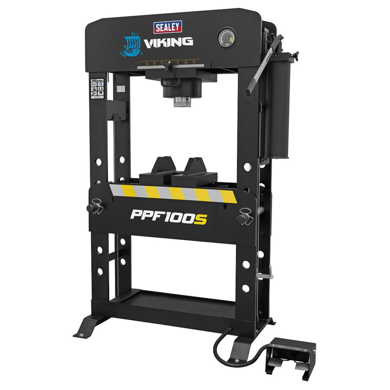 Viking Floor Type Air/Hydraulic Press with Sliding Ram and Foot Pedal 100 Tonne Viking - Dynamic Drive