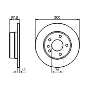 Bosch 2 x Solid Brake Discs fits BMW 7 1985-1994