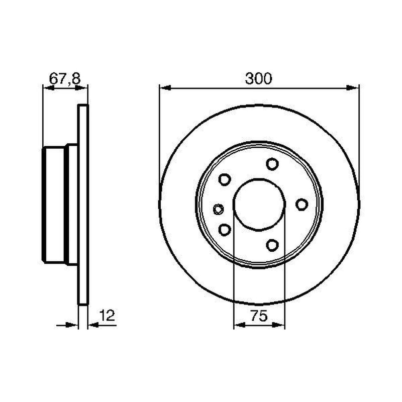 Bosch 2 x Solid Brake Discs fits BMW 7 1985-1994