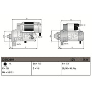 Denso Starter Motor 12V 1.1kW 10 Teeth fits Audi A3 2003-2013 1.6