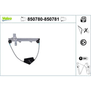 Valeo Electric Window Regulator Lifter Right Rear 850781