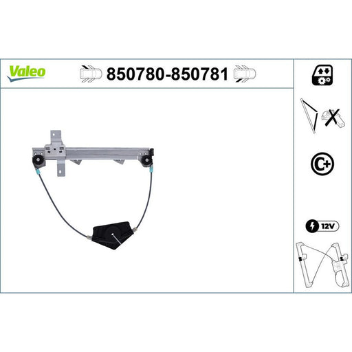 Valeo Electric Window Regulator Lifter Left Rear 850780